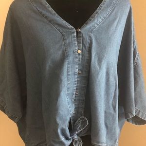 Blue crop blouse